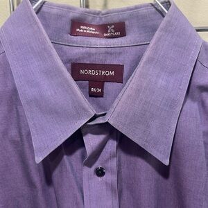 Nordstrom Button Down Dress Shirt Purple  17-1/2 34